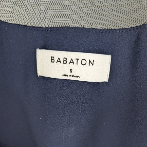 Babaton Mesh Detail Mini Dress - Navy - Size S - Picture 3 of 5